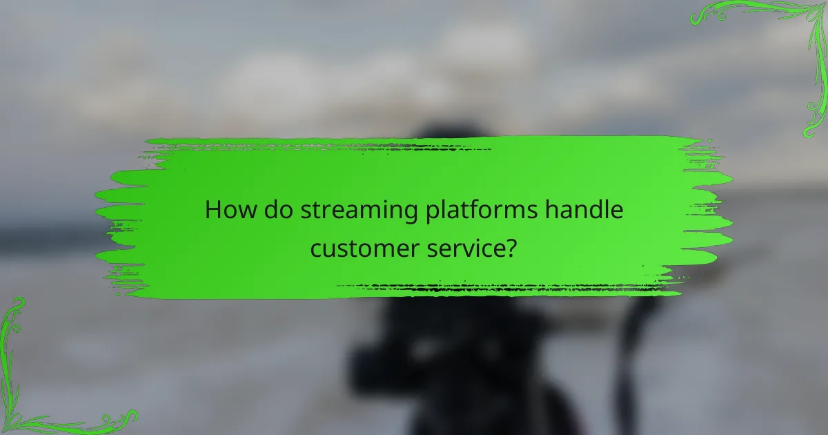 How do streaming platforms handle customer service?
