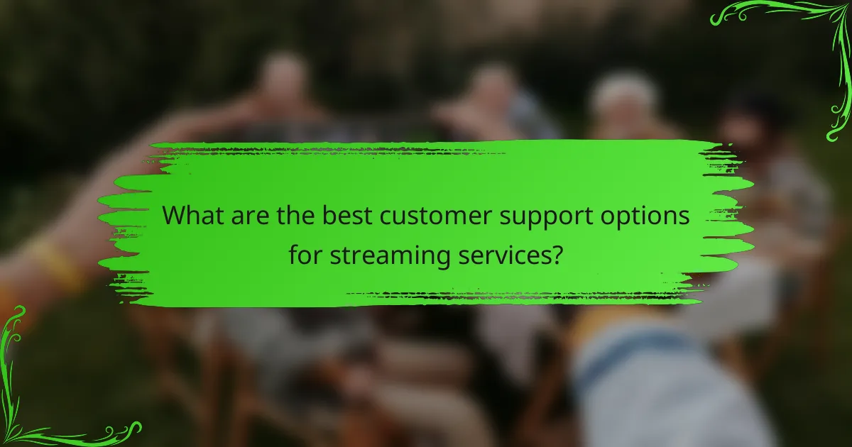 What are the best customer support options for streaming services?