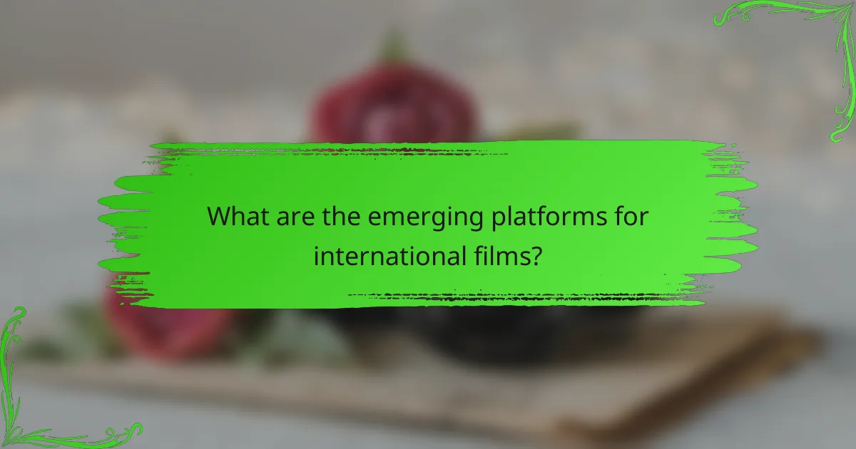 What are the emerging platforms for international films?