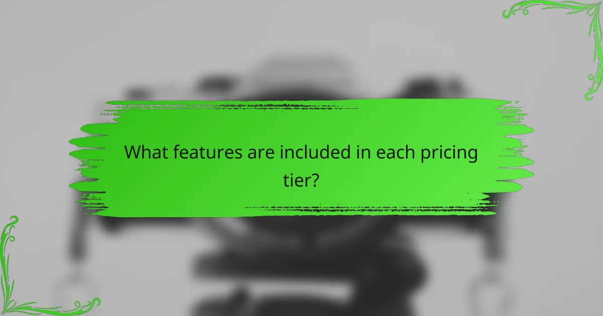 What features are included in each pricing tier?